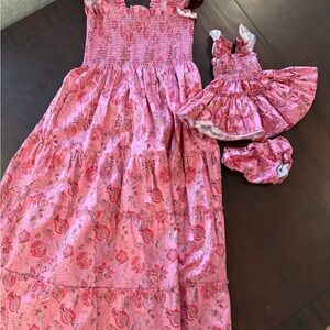 Hill House Floral Smocked Dress Set - mother daughter